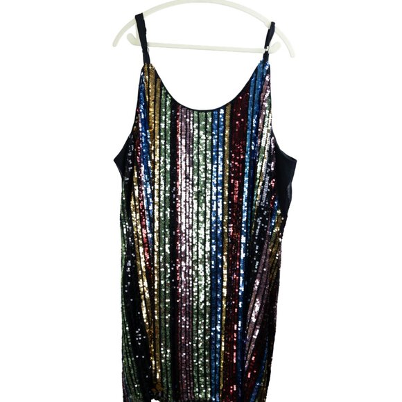 Torrid Rainbow Sequin Mini Dress Size 5 - Picture 5 of 7